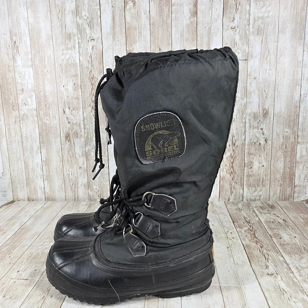 Sorel Snowlion Women's Black Insulated Winter Snow‎ Boots Size 6
